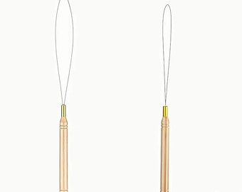 Bead Threader with Wooden Handle, Pulling Needle, Macrame Bead Tool, Hair Extensions, Locs and Beard Loop Bead Stringer, Tufting