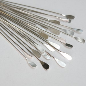 50 Head Pins with oval paddle head 2" silver plated nickel free brass 22 gauge A5553FN