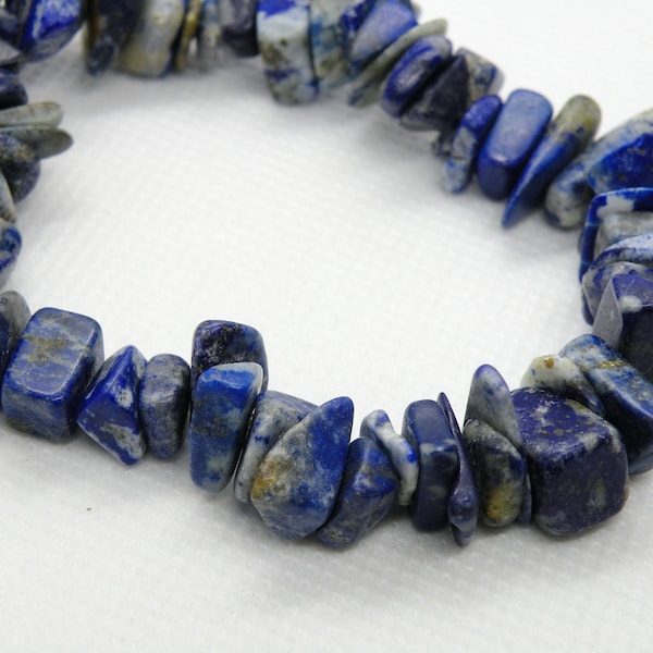 Sodalite Chips Natural Gemstone medium to large nuggets stretchy strand F8034MS-S