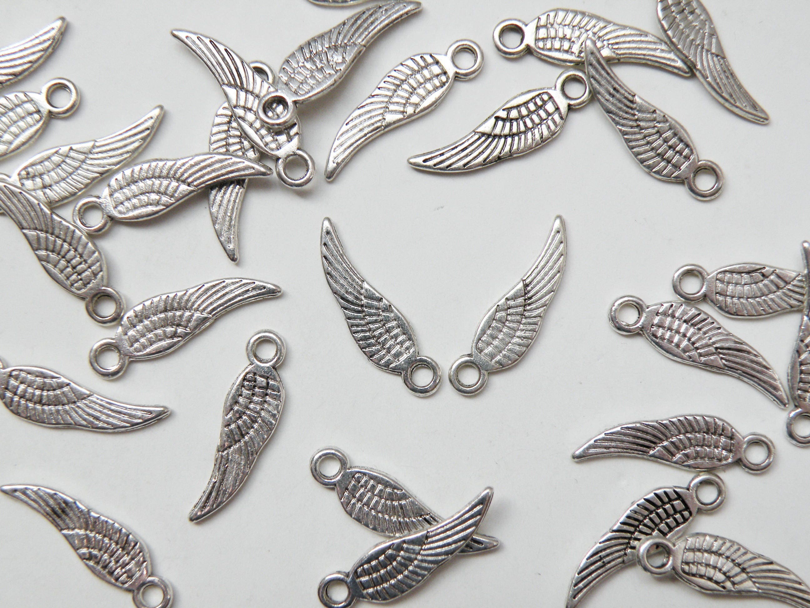 20 Tiny Angel Wing Charms Antique Silver 18x5mm P3344AS - Etsy