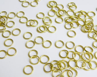 50 Jump Rings round open solid brass 6mm 20 gauge 3570FN