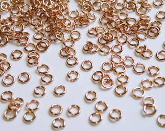50 Rose Gold Jump Rings open round shiny 4mm 21 gauge DB35947