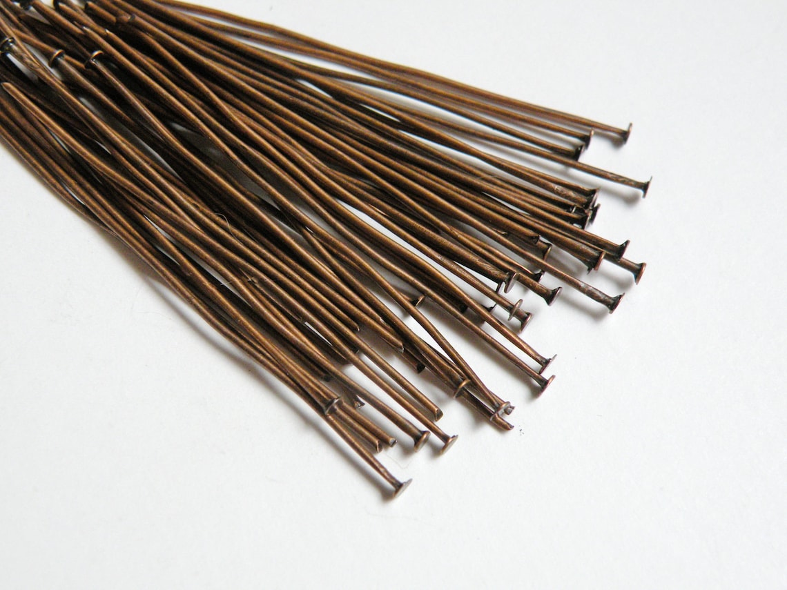Pin Dua Inch 100 Head Pins Antique Copper 2 Inches or 5cm 21 Gauge DB03591 - Etsy