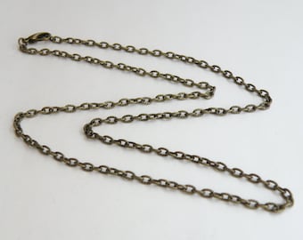 2 Textured Cable 20 inch finished chains antique bronze with lobster claw clasp necklaces 4x2.5mm links DB14108