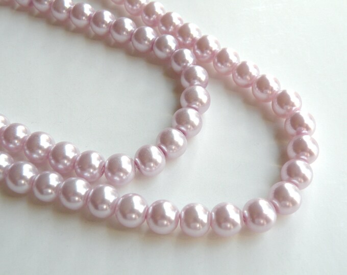 Lilac Lavender Glass Pearl Beads Round 8mm Full Strand 7769GB - Etsy