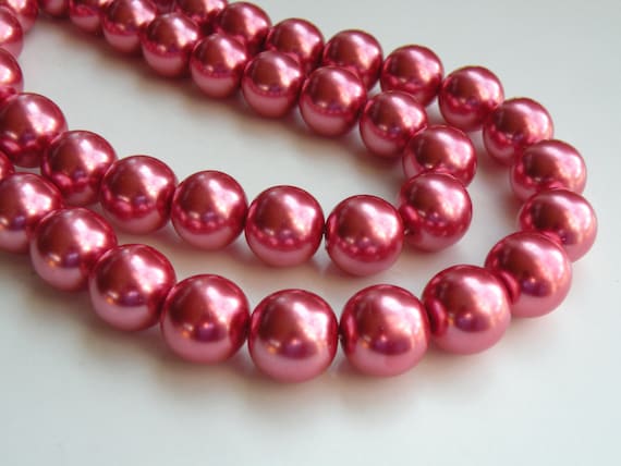 Vintage Glass Cream Faux Pearl Beads - 16mm