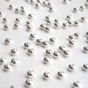 50 Tiny rondelle saucer beads shiny silver plated nickel free brass 3x2mm A4760MB