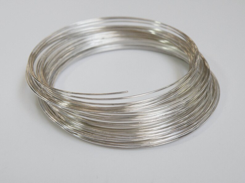 Bracelet Memory Wire silver plated stainless steel 57mm 2.25 inch 0.6mm 23 gauge 25 loops PMW5-S image 1