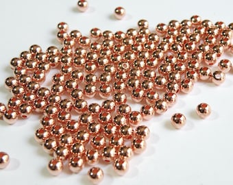 20 Rose Gold Round Smooth Ball Spacer Beads 5mm PEC317-5