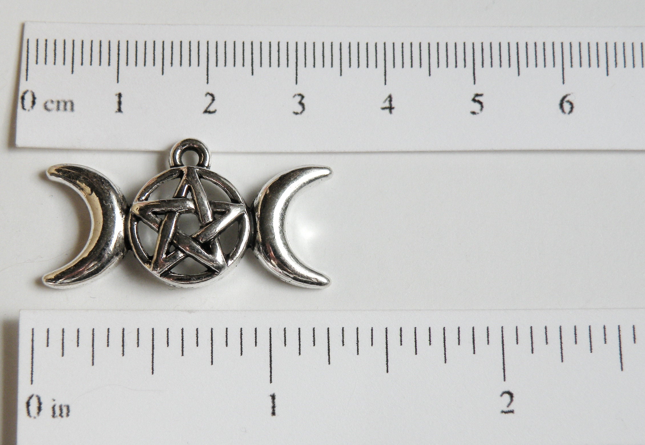 5 Crescent Moons Star Pentacle Pentagram Triple Moon Goddess