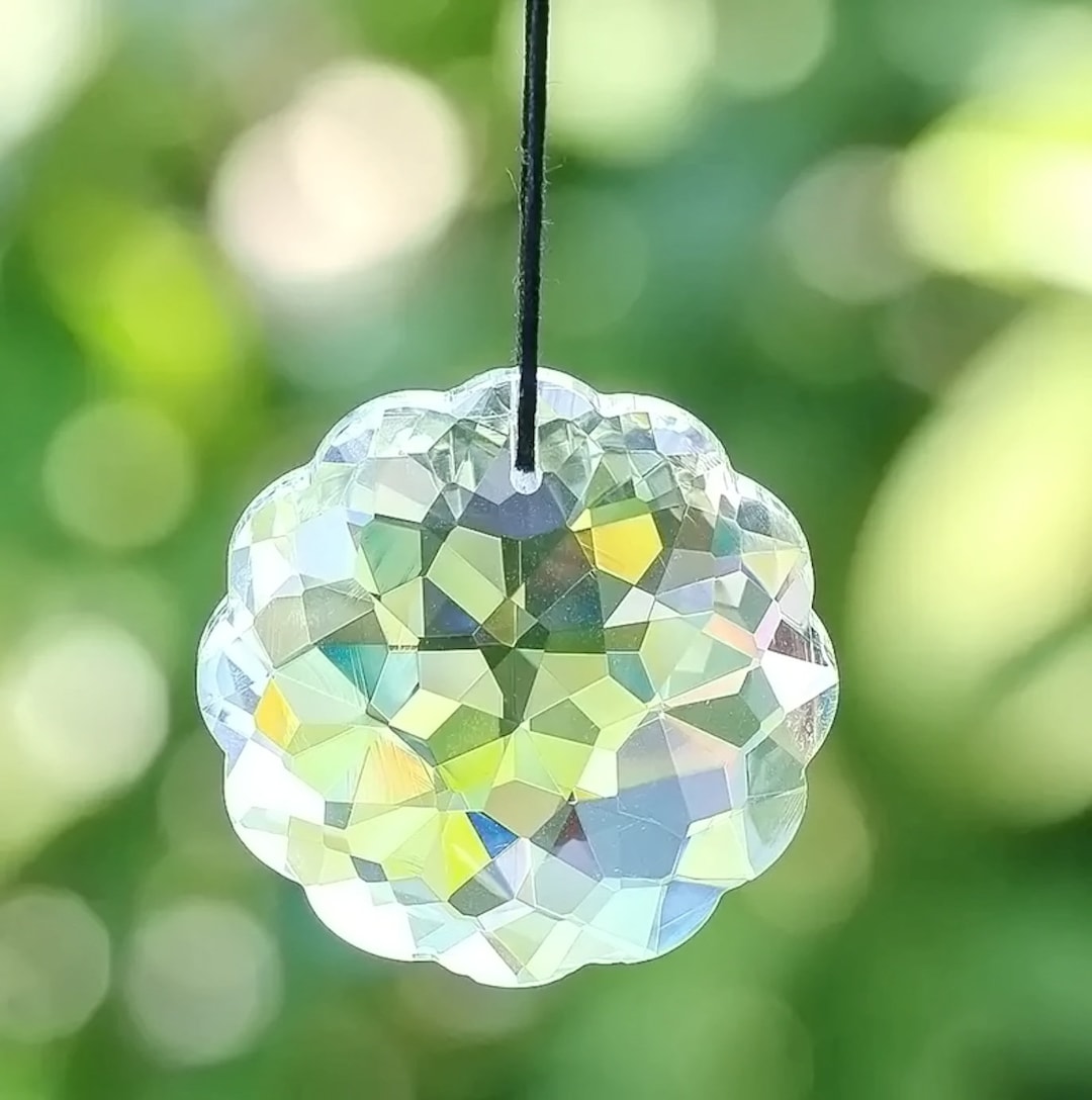Mandala Suncatcher, Faceted Clear K9 Crystal Glass Rainbow Pendant, Round Scalloped Edge Window Prism 45mm TAJ65288-C - Etsy Mandala Suncatcher, Faceted Clear K9 Crystal Glass Rainbow Pendant, Round Scalloped Edge Window Prism 45mm TAJ65288-C - Etsy