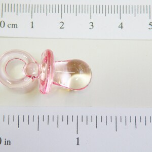 Baby Pink Pacifiers acrylic crystal charm pendant baby girl shower decorations 31x15mm 10pcs DB0214873 image 3