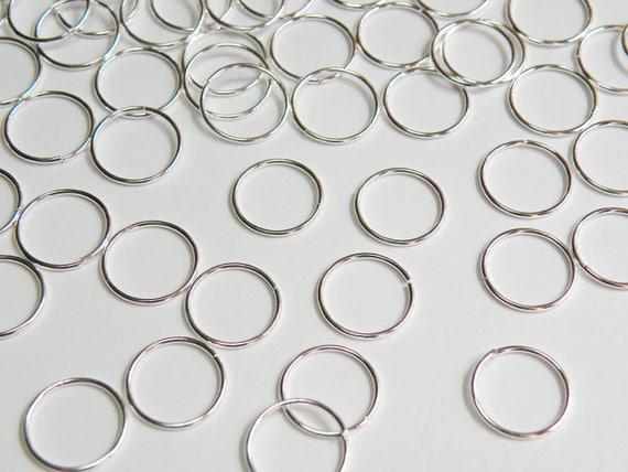 Jump Rings 12mm Large Silver Plated Open Jump Rings, Brass 50 Pc Set 