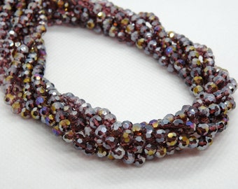 Amethyst Purple Rainbow AB faceted round gold purple blue pink transparent glass beads 4mm full strand DB22789