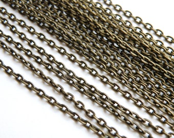 Flat Cable chain antique bronze 3x2mm links 5 Feet DB12778