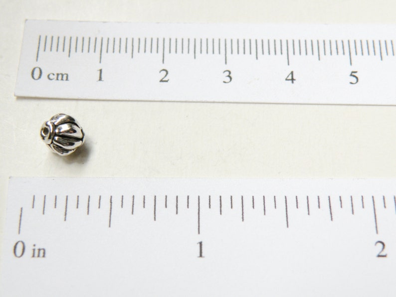 20 Antique Silver Pewter Barrel Melon Spacer Beads - 7mm