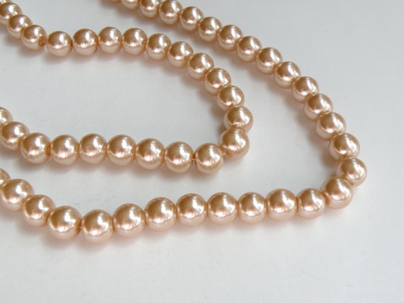 Champagne Light Bronze glass pearl beads round 8mm full strand | Etsy