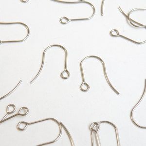 20 French Hook Earrings 304 Stainless Steel hypoallergenic fishhook earwires for sensitive ears 18mm 22 gauge DB68152 image 1