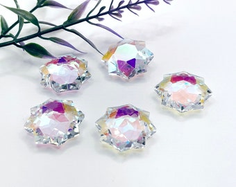Attrape-soleil flocon de neige en cristal K9, petit pendentif fleur en cristal arc-en-ciel à facettes AB transparent 20 mm TFK102853-AB
