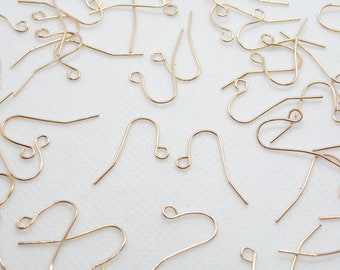 50 Light Gold French Hook fishhook earwires open loop earrings nickel free PIFIN-04KCLG