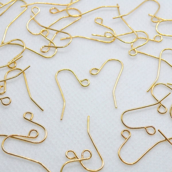 50 Gold French Hook fishhook earwires open loop earrings nickel free PIFIN-79GP