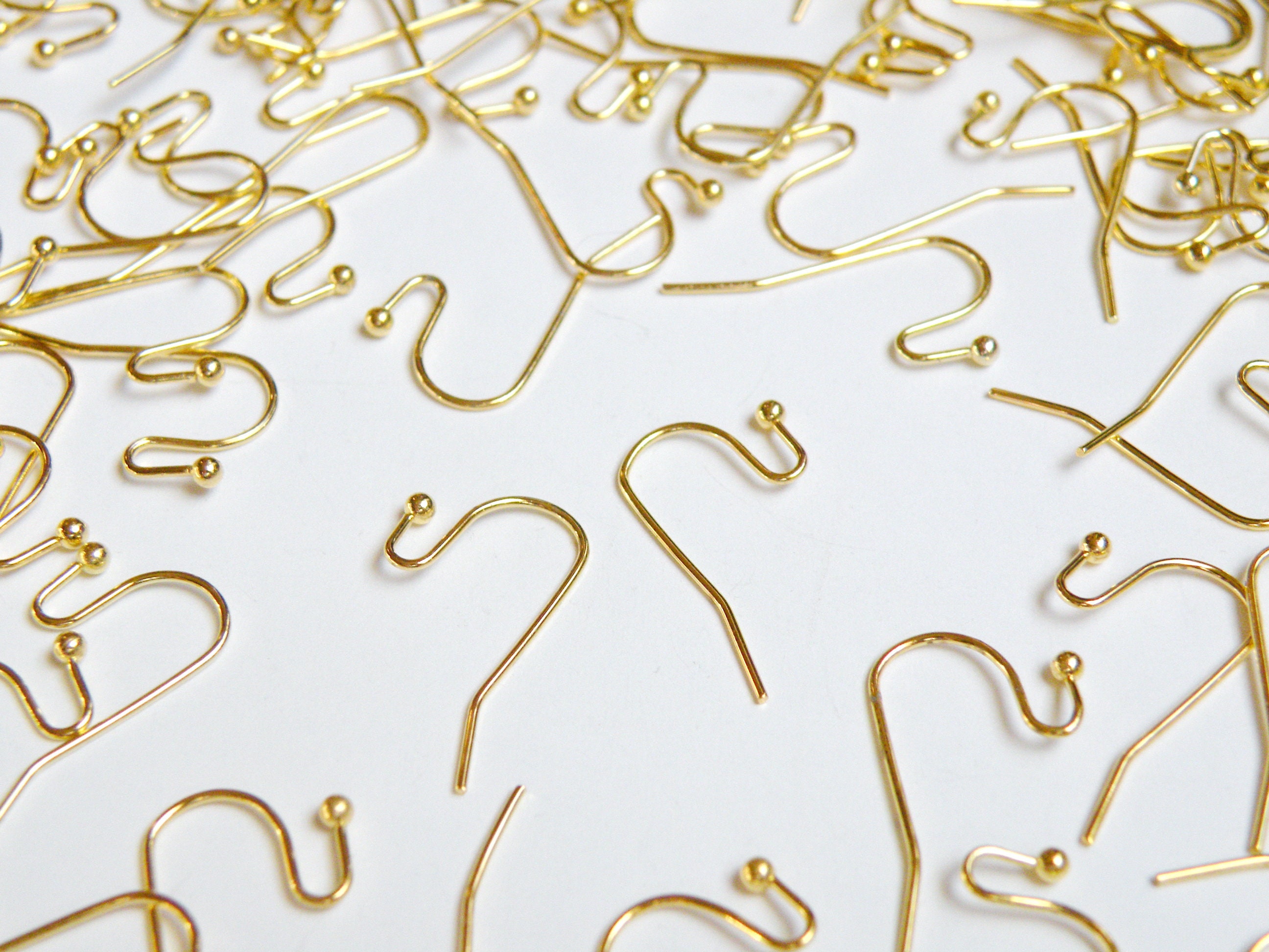 Earring Hooks / French Hook / Earwires / Dangle Earring (Gold / 20 pcs –  Iron Supersponge