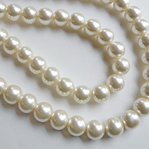 Cream Glass Pearl Beads Round 12mm Full Strand 3862GL - Etsy