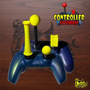 Controller Extenders for PS5 and PS4, Modular Thumbstick Kit, Yellow and Black