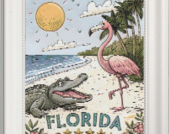 Geteld kruissteekpatroon Florida (digitaal patroon) werkt in Pattern Keeper