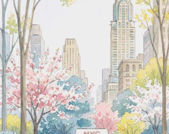 New York Taxi geteld kruissteekpatroon (digitaal patroon) werkt in Pattern Keeper