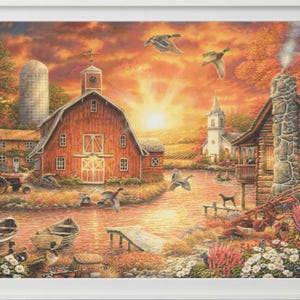 Honey Drip Farm (Large) Counted Cross Stitch Pattern (Digital Pattern) Works in Pattern Keeper