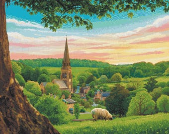 Geteld kruissteekpatroon Brits platteland (digitaal patroon) werkt in Pattern Keeper