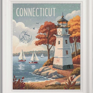 Connecticut Counted Cross Stitch Pattern (Digital Pattern) Works in Pattern Keeper