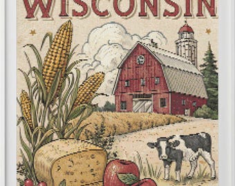 Geteld kruissteekpatroon Wisconsin (digitaal patroon) werkt in Pattern Keeper