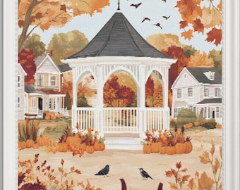 Geteld kruissteekpatroon herfstpaviljoen (digitaal patroon) werkt in Pattern Keeper
