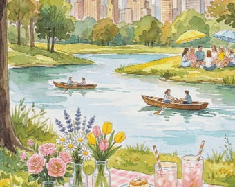 Picnic in the Park geteld kruissteekpatroon (digitaal patroon) werkt in Pattern Keeper