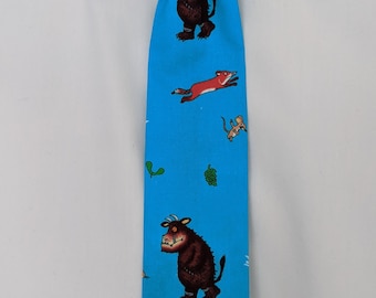 Handmade Children's Blue Boys Gruffalo Character Tie - Pre-tied elasticated