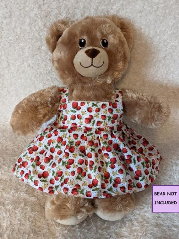 brown teddy bear dress Handmade Red and White strappy Summer with Strawberries print for 15inch (Build a bear) size Color:Dark_Navy P.S I will be Kleinfeld Bridal Shop Indo-Western Outfits for