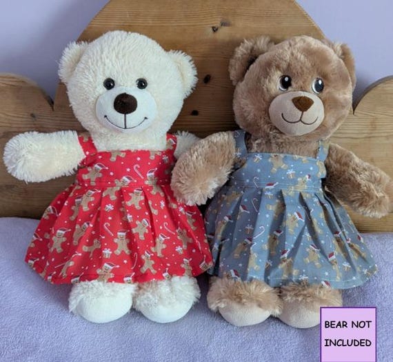 Handmade Christmas Dress for 15 Inch Build a Bear, Gingerbread Print