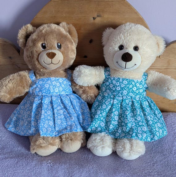 Handmade Strappy Summer Dress With White Flower Print for 15 Inch Build-a- bear - Etsy