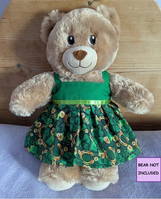 build a bear green dress Handmade Shamrock for 15 inch dress_type_Halter