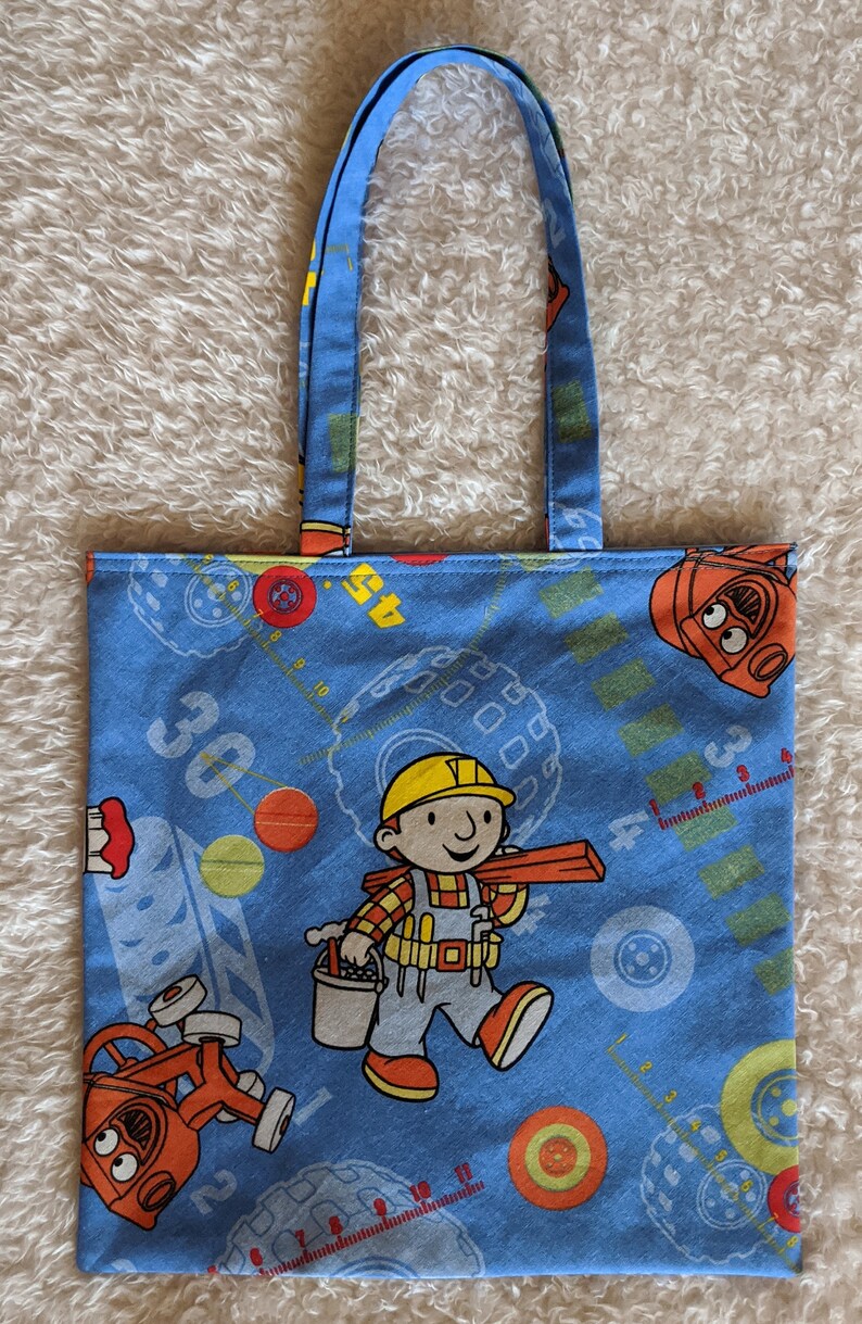Blue Bob the Builder Childrens Cotton Shopping bag / Book bag Etsy