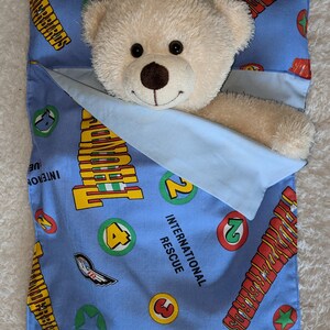 Details about   Handmade Bright Squares Transport Cotton sleeping bag for Build a Bear size. 
