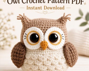 Haakpatroon amigurumi-uil pdf | Woodland-babyspeelgoed (directe download)