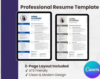 Sjabloon voor canvas-cv | Professioneel cv met sollicitatiebrief (bewerkbaar, ontwerp van 1-2 pagina's)
