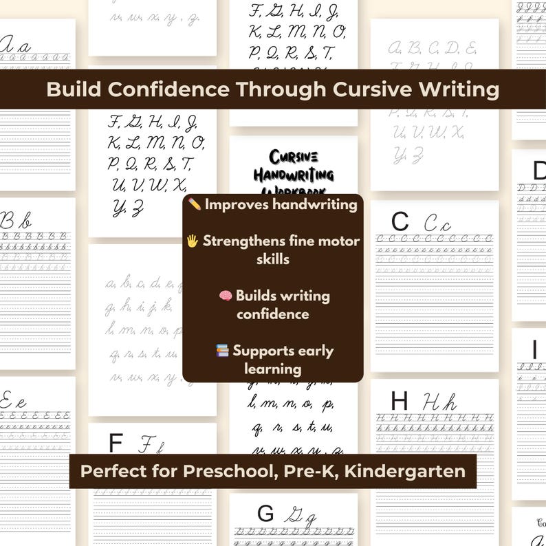 Cursive Dev Build Cursive Handwriting Workbook, 120 Pages Writing Practice Ages 3โ7 ...