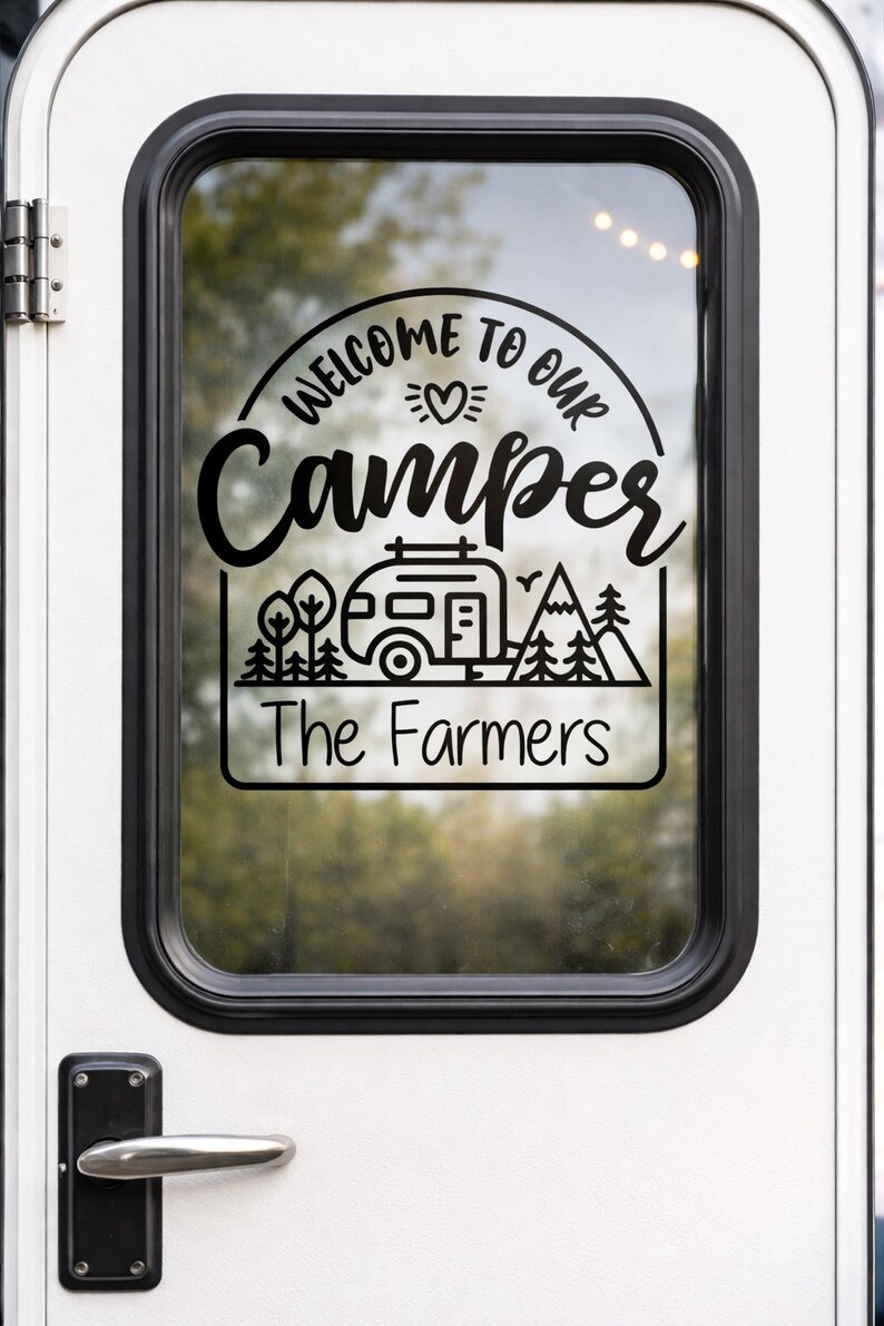 Welcome to Our Camper Decal | Personalized RV Door Window Sticker - Etsy