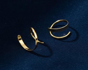 Double threader micro earrings, everyday sterling silver earrings