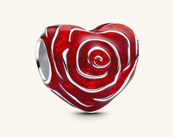 Pandora Rose Heart Charm • Sterling Silver • Gift Edition (Box, Bag, Card, Cloth)