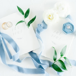 Wedding Vow Books, Vow Booklet, Hand Torn, Silk Ribbon, Our Vows, Personalized vows, Bridal Shower personalized Gift, Engaged, Wedding Gift